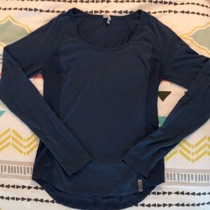 Under Armour blue long sleeve heat gear sz S